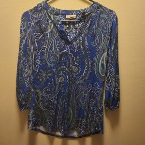 Blue paisley blouse